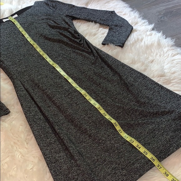 Loft Medium Petite Gray Fitted Dress - Picture 3 of 7